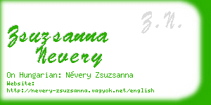 zsuzsanna nevery business card
