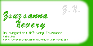 zsuzsanna nevery business card